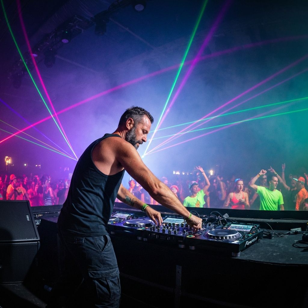 DJ виступ з лазерним шоу